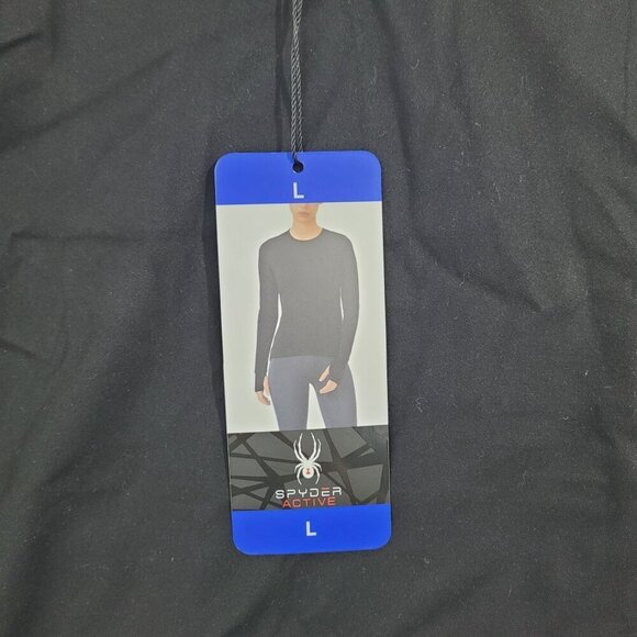 NEW Spyder Active Black Long Sleeve Based Layer Shirt L Women's // 23CT - Picture 6 of 10